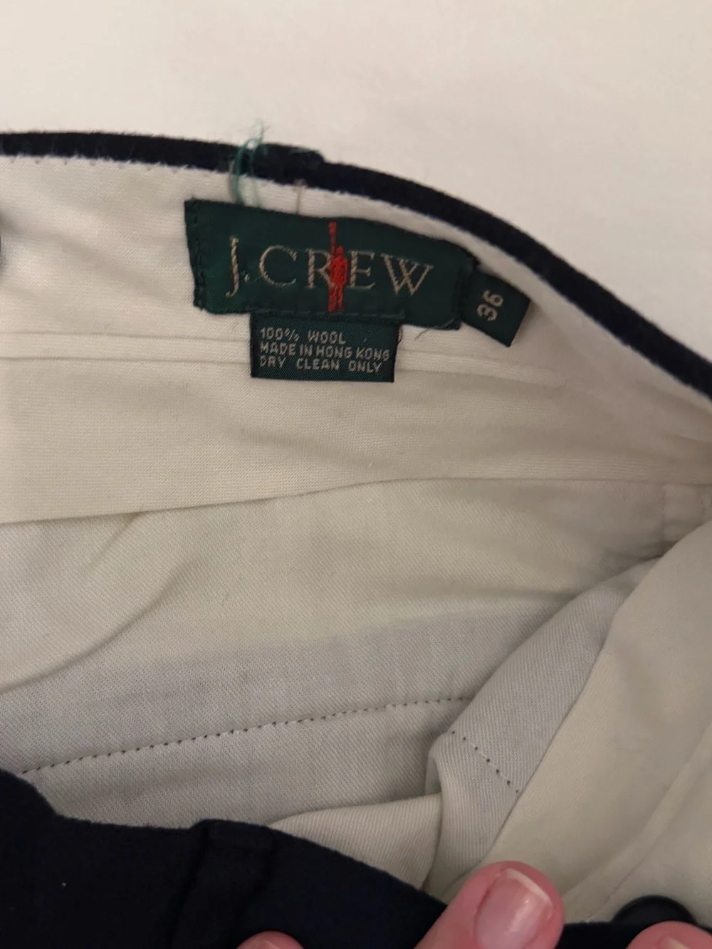 J. Crew Men's Dark Navy Wool Dress Pants - Classic Tailored